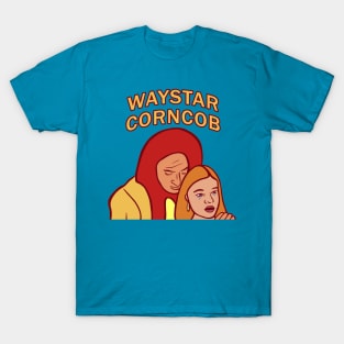 Waystar Corncob Tom and Shiv Hotdog Logo T-Shirt